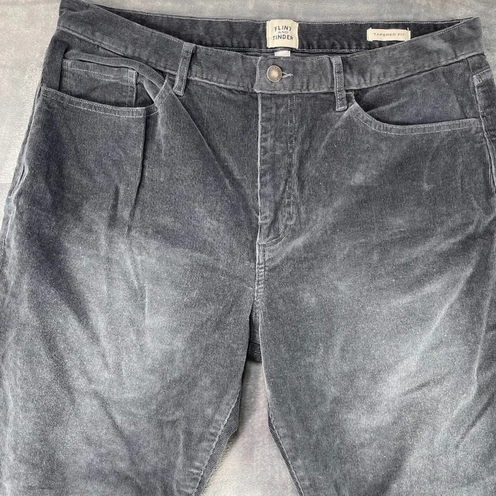 Flint and Tinder Corduroy Pants HB Athletic Tapered Fit Charcoal Gray Mens 36x32